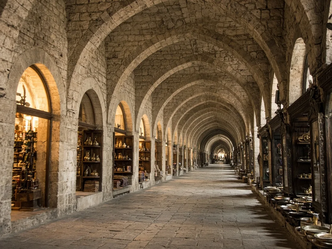 Edirne'de tarihi kemerli kapalı çarşı arastası