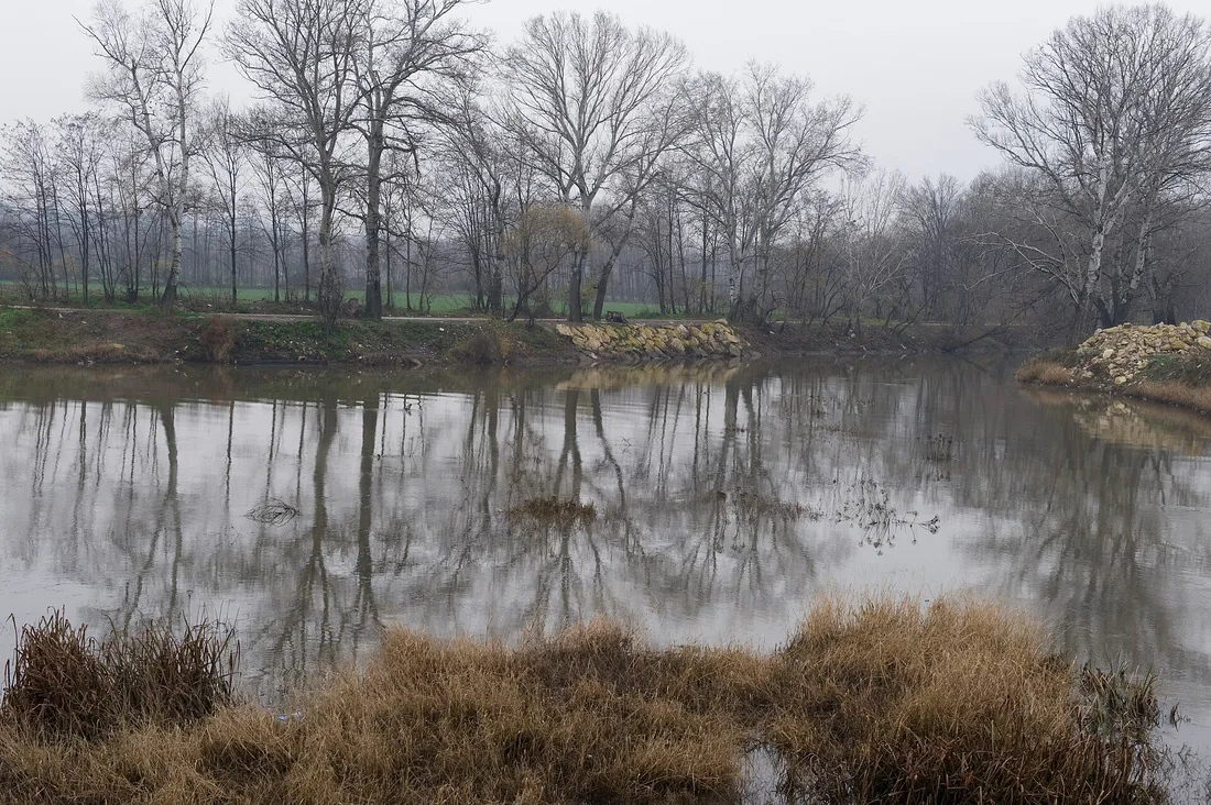 Tunca Nehri, Edirne'de kış görünümü