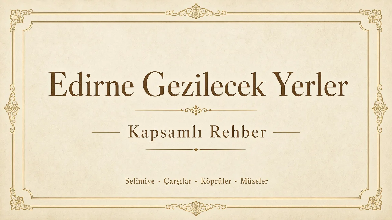 Edirne Gezilecek Yerler: Selimiye'den Karaağaç'a Rehber